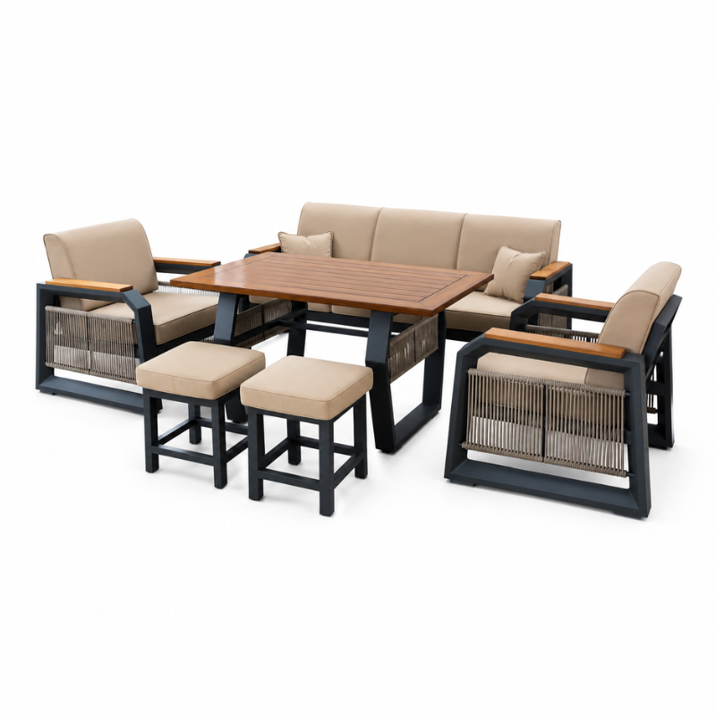 SET KOPSHTI 3+1+1+2 STOOL CAPPUCINO