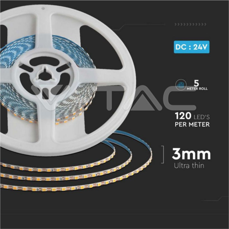 LED SHIRIT 2835 120-8W--IP20-DOUBLE PCB 3MM-4000K 23025