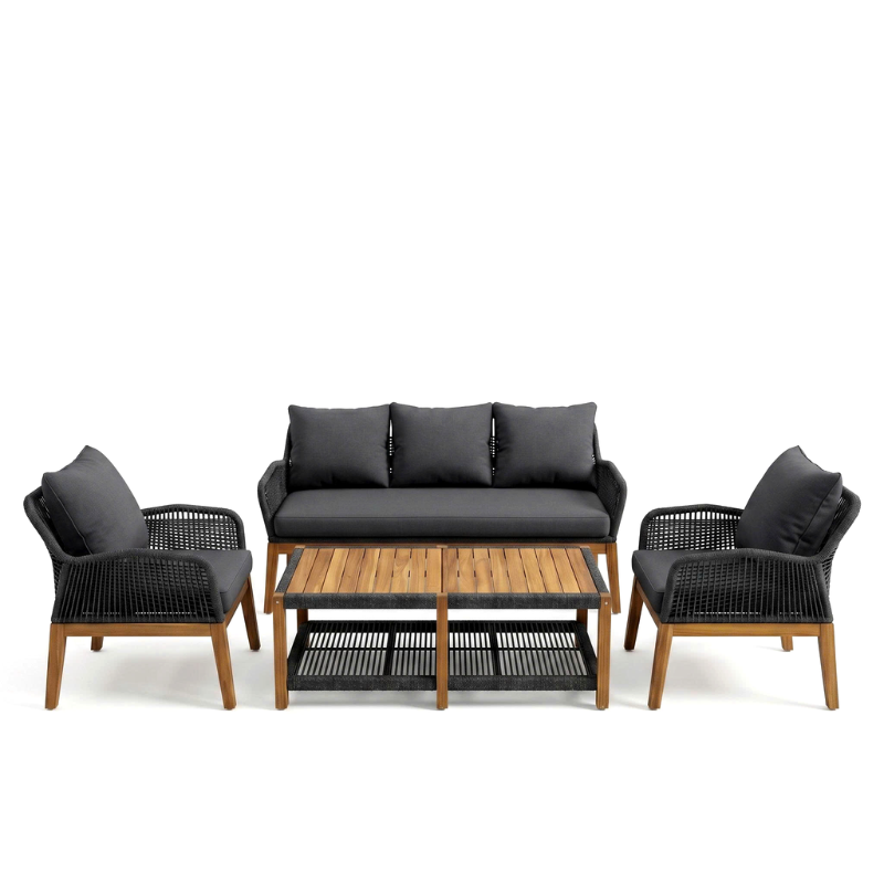 SET PER KOPSHT FLORIDA LOUNGE 3+1+1+TABLE LK.GG-01.25 ANTHRACITE