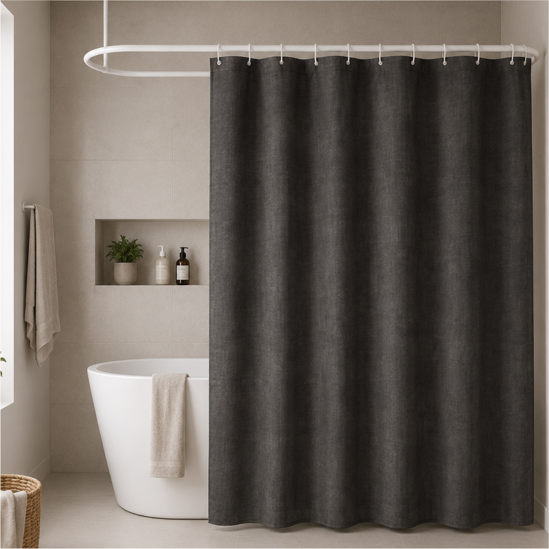 PERDE PER BANJO BLACK 180*180 SOLID EMBOSSED DESIGN/GRAY