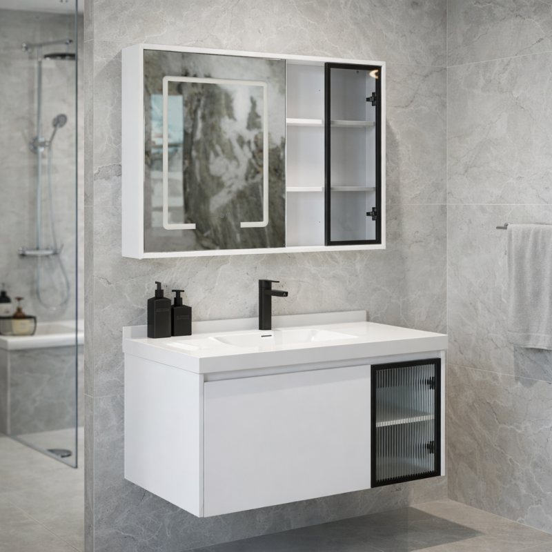 KOMODE 9002-80W 80CM WHITE 2/1