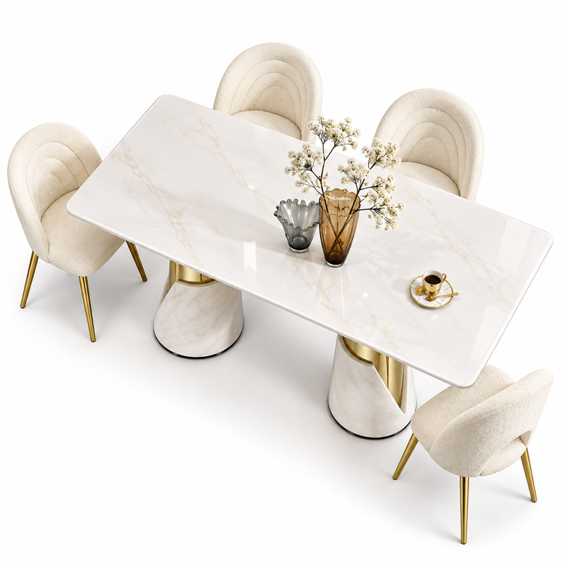 TAVOLINE KUZHINE 220X110X75CM GOLD