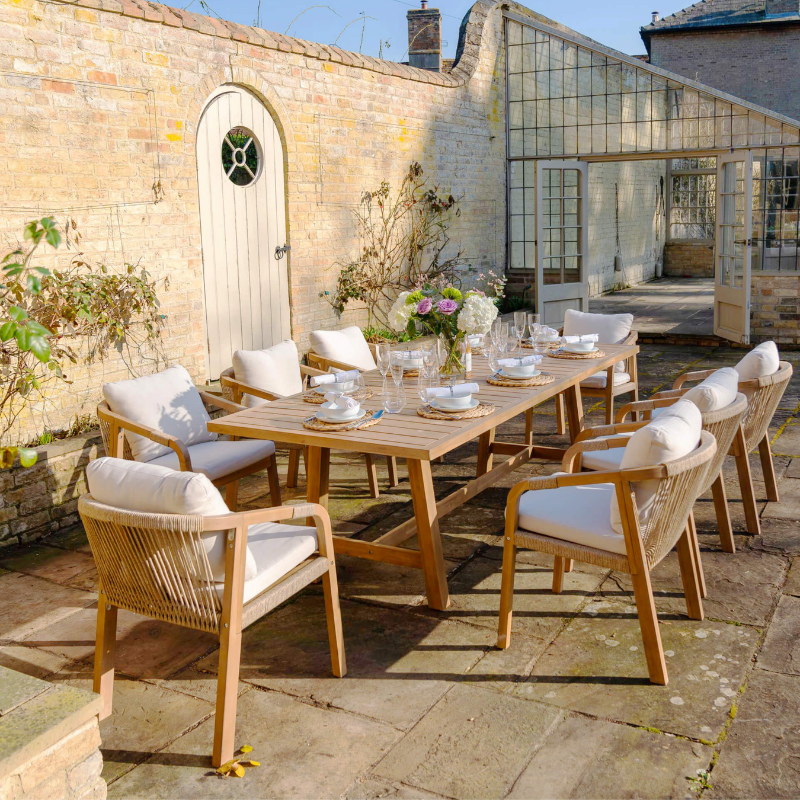 GARDEN SET RIMINI DTC211111-DTT192015 DINNING TABLE WITH 8 CHAIRS