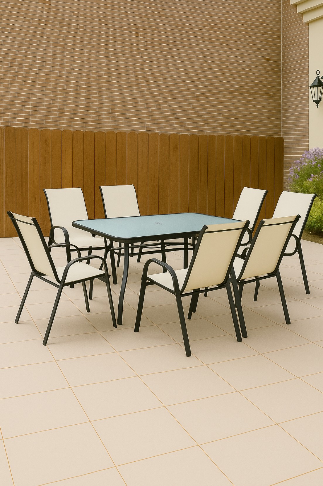 TAVOLINE + 6 KARRIGE ( E BARDHË )