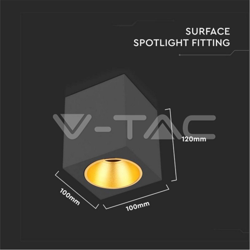 DRITE V-TAC GU10 SQ BK 6693