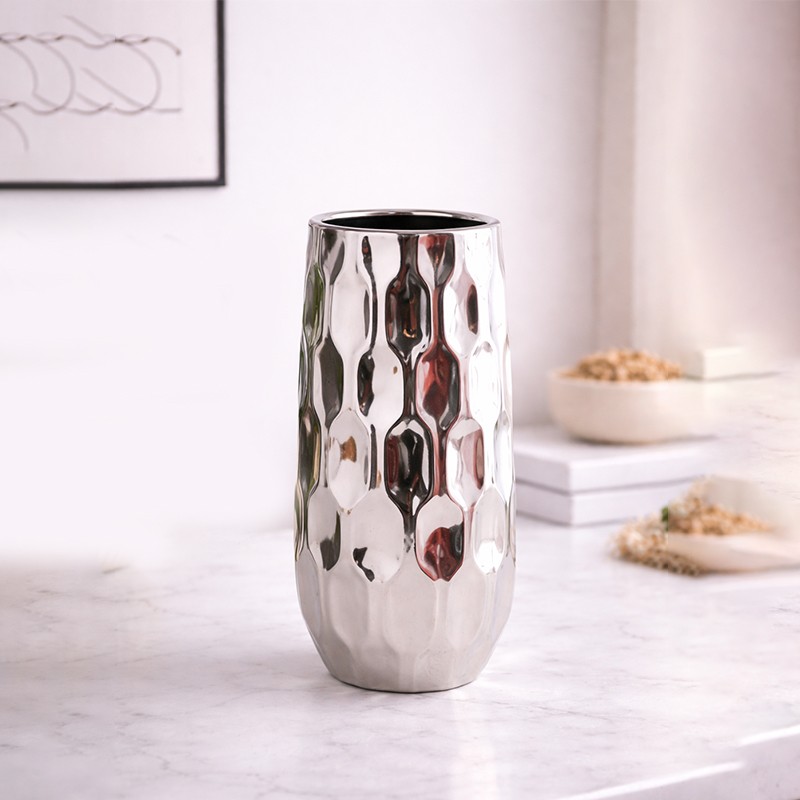 VAZO DEKORUESE G3-25 SILVER  9.5x28cm