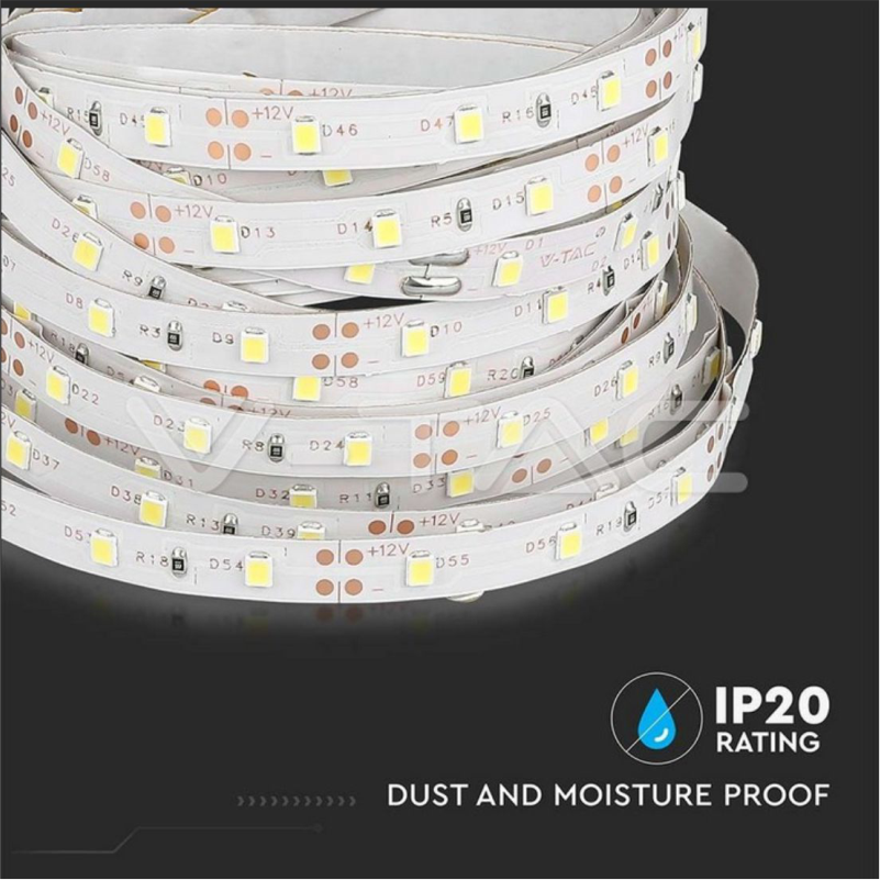 LED SHIRIT V-TAC 3528 60-3.6W IP20 8MM 6400K 212005