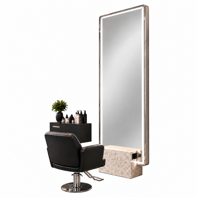 PASQYRE ME MBAJTESE MERMERI ME LED WL-M589 200X80 SILVER