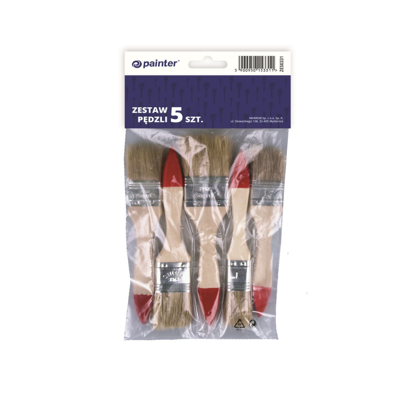 BRUSHA SET 5COPE 1/2", 1"1-1/2" 2", 2-1/2" ZES0331