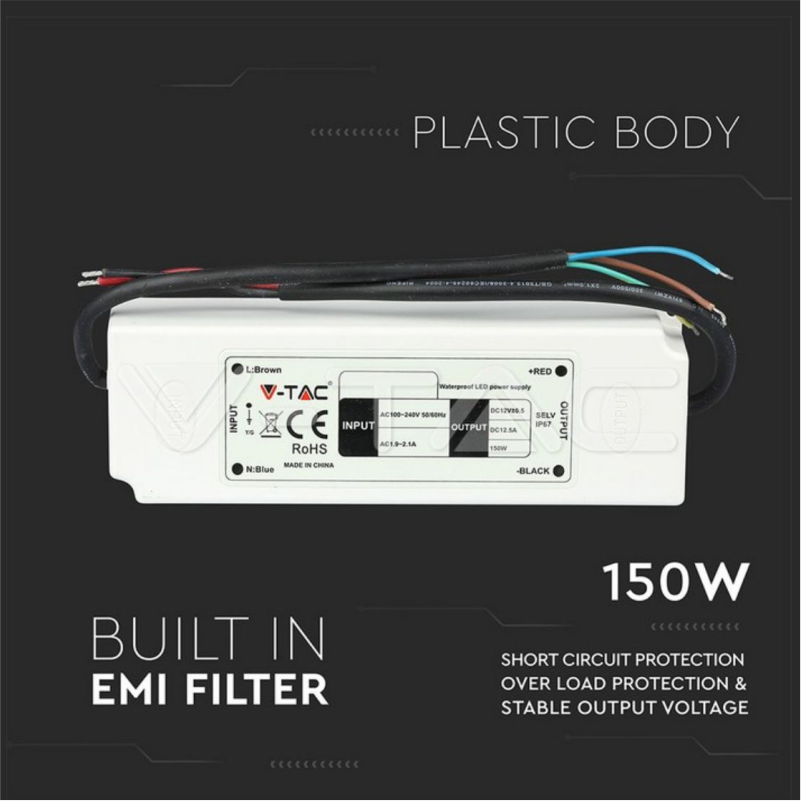LED TRAFO V-TAC 150W 12V IP67 3248