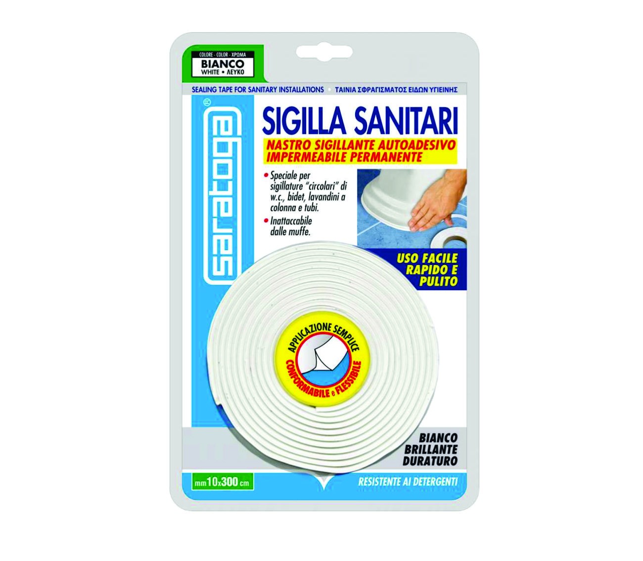 GOMË FLEKSIBILE ME NGJITES PER SANITARI 10X300CM 57.417.001