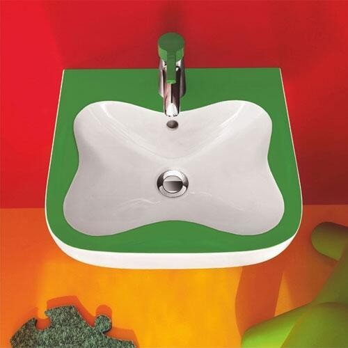 LAVAMAN PER FEMIJE LAUFEN FLORAKIDS 45X41 (WHITE & GREEN) H8150310721041