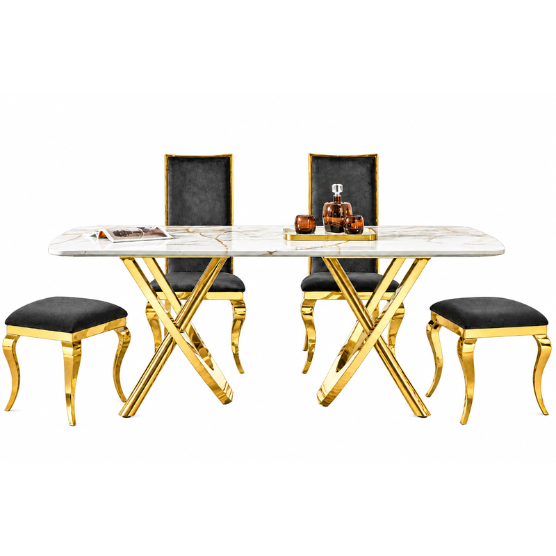 TAVOLINE KUZHINE 2183 200X100X75CM GOLD