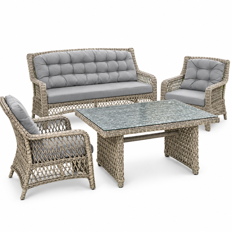 SET ULSE KOPSHTI RIO 3+1+1+TAVOLINE 148X85X66 CAPPUCCINO