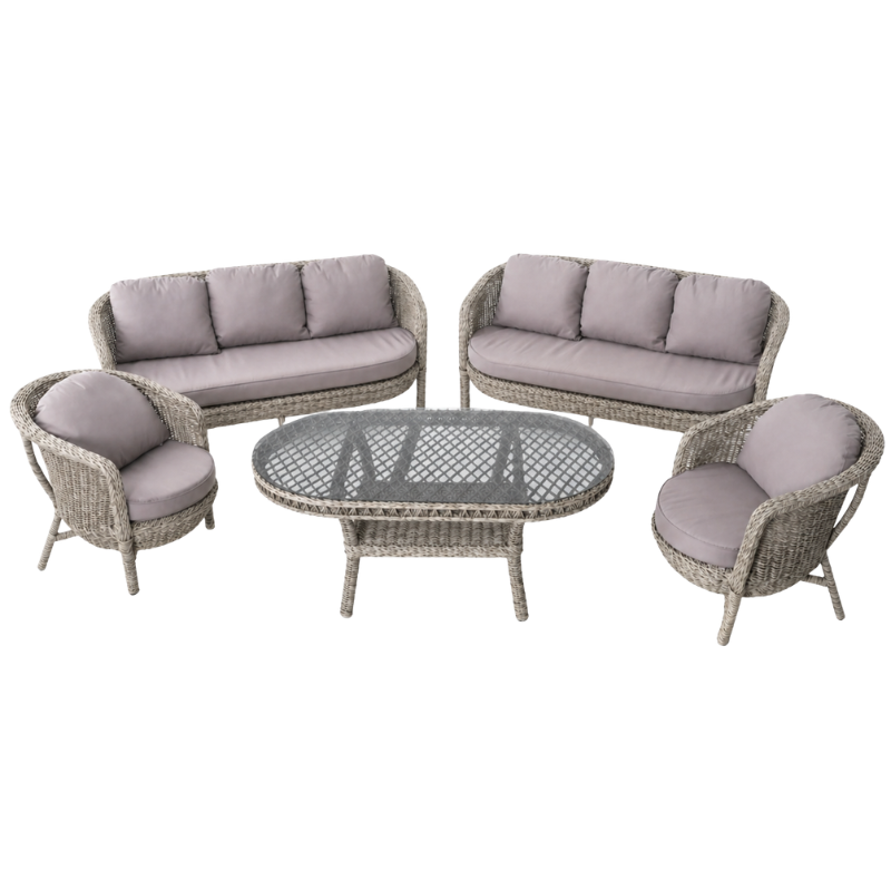 SET KOPSHTI GIZA 3+3+1+1+TAVOLINE 160X94X72  CAPPUCCINO