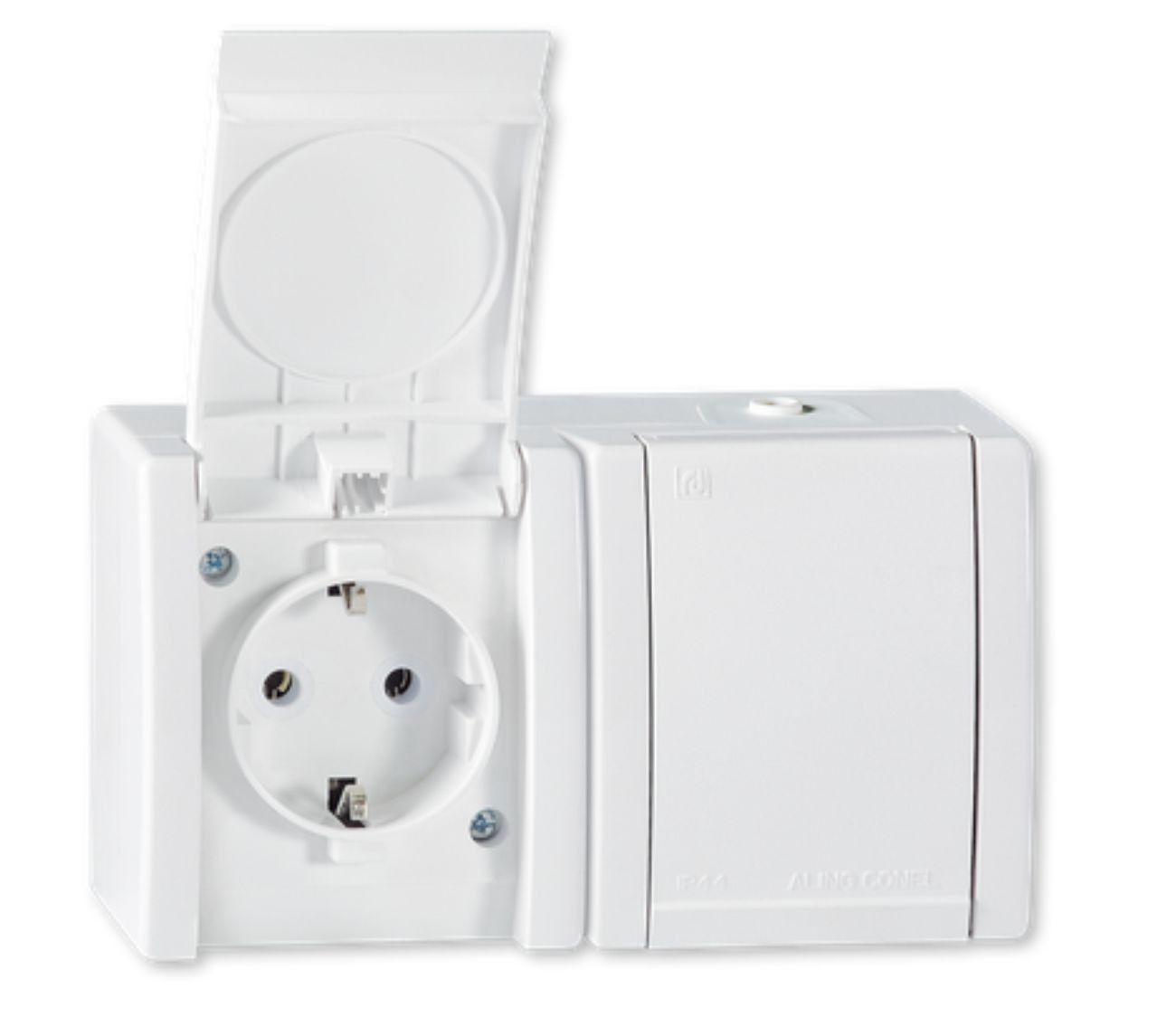 PRIZA OG 2SH PORCELAN E BARDHE IP44 AL 242.00