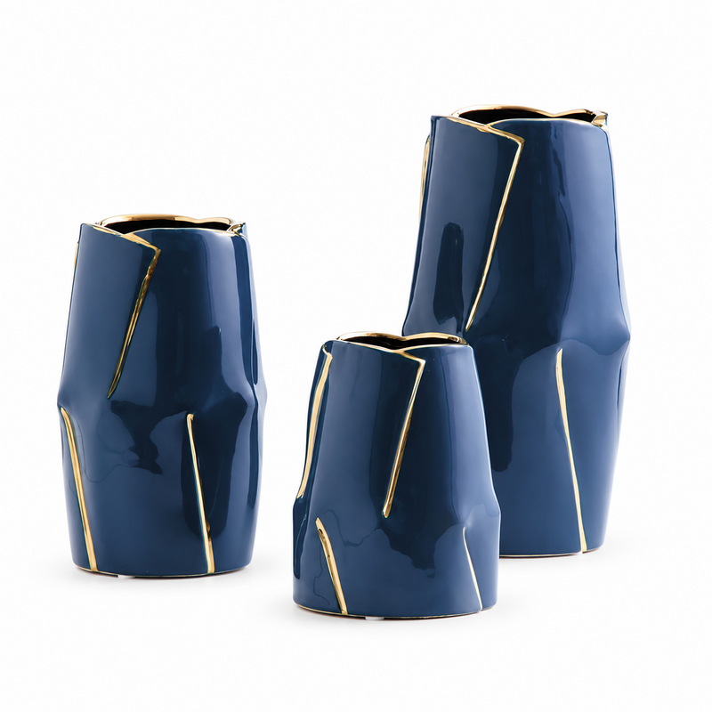 VAZO DEKORUESE G3-9 BLUE YS-809L  13.5x25cm