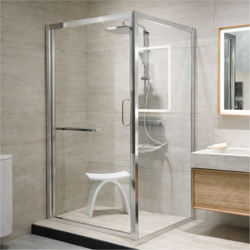 KABINE GRACE 100*100*200cm/10mm 910S SHINY SILVER