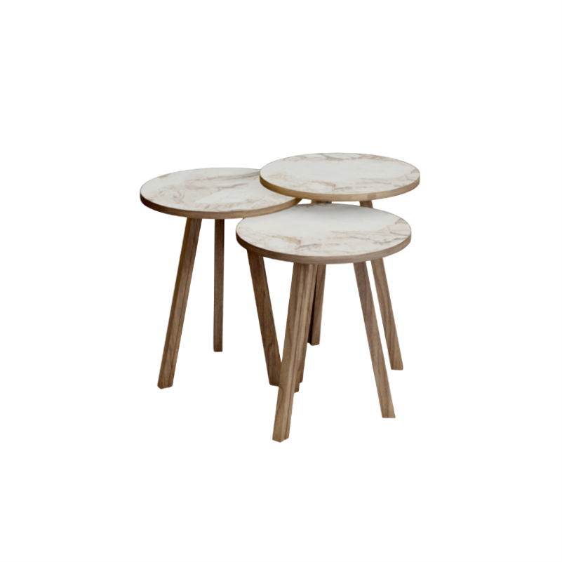 TAVOLIN 3-SHE EY-08 WHITE STONE+OAK