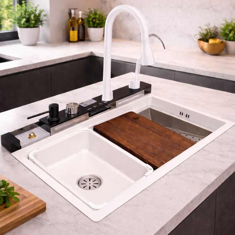 LAVAMAN PER KUZHINE ME FUNKSIONE WHITE 75*46 (201)