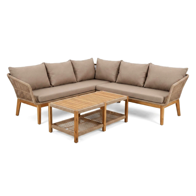 SET PER KOPSHT TORANO MODULAR CORNER +TABLE LK-GG-03.25 BROWN MIX