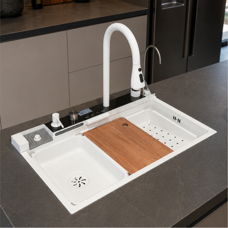 LAVAMAN PER KUZHINE ME FUNKSIONE WHITE 75*46 2/1