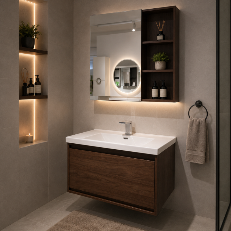 KOMODE NATURE MX2586 80CM WOOD BROWN 2/1