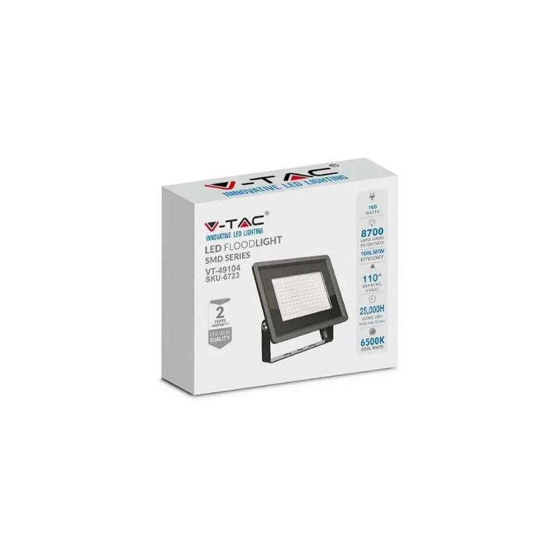 REFLEKTOR V-TAC 100W F 6400K BK 6723