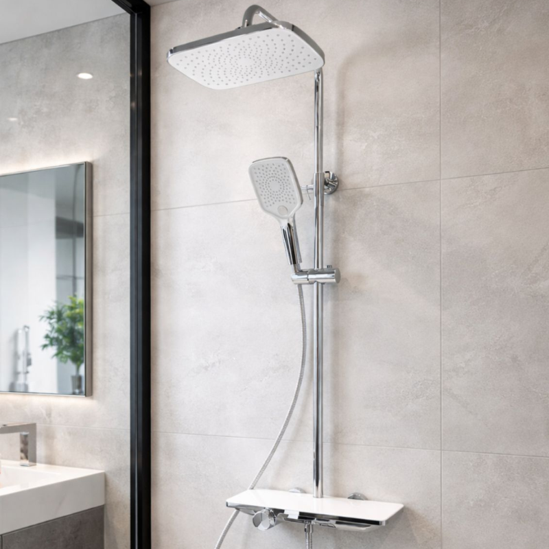 MBAJTES TUSHI ME TERMOSTAT WHITE/CHROME G250403