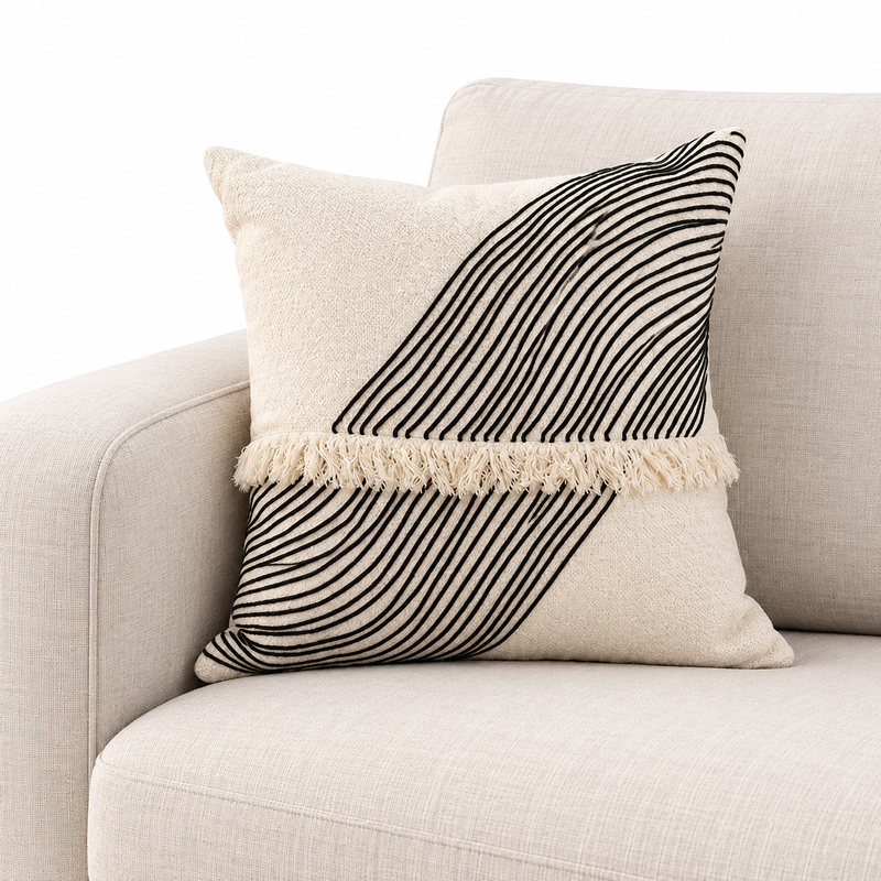 JASTEK DEKOR BLACK/STRIPE  45X45CM 2850